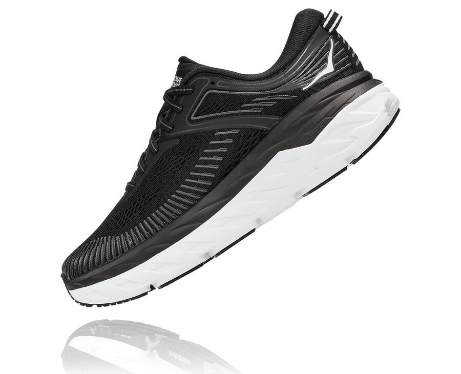 Hoka One One Koşu Ayakkabısı Kadın Siyah/Beyaz - Bondi 7 - SX1358764